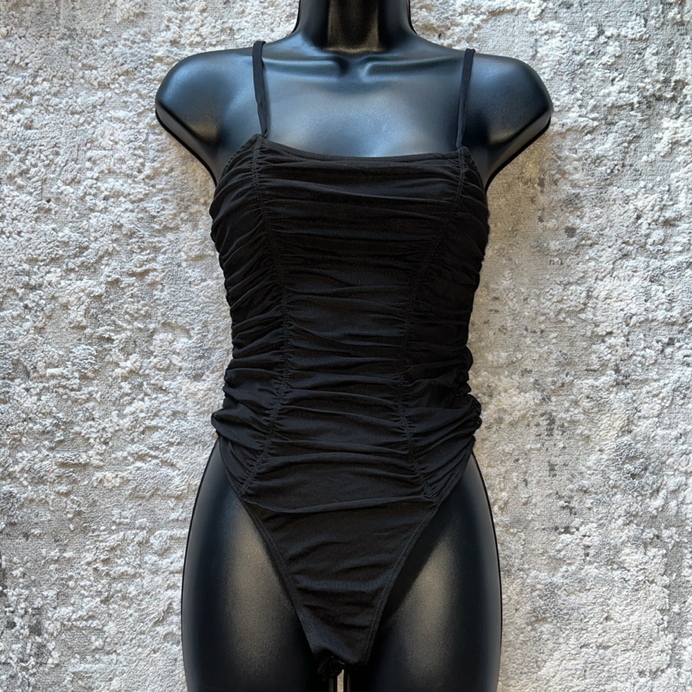 H&M Black Ruffle Bodysuit